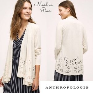 Anthropologie Verna Cutout Open Front Cardigan